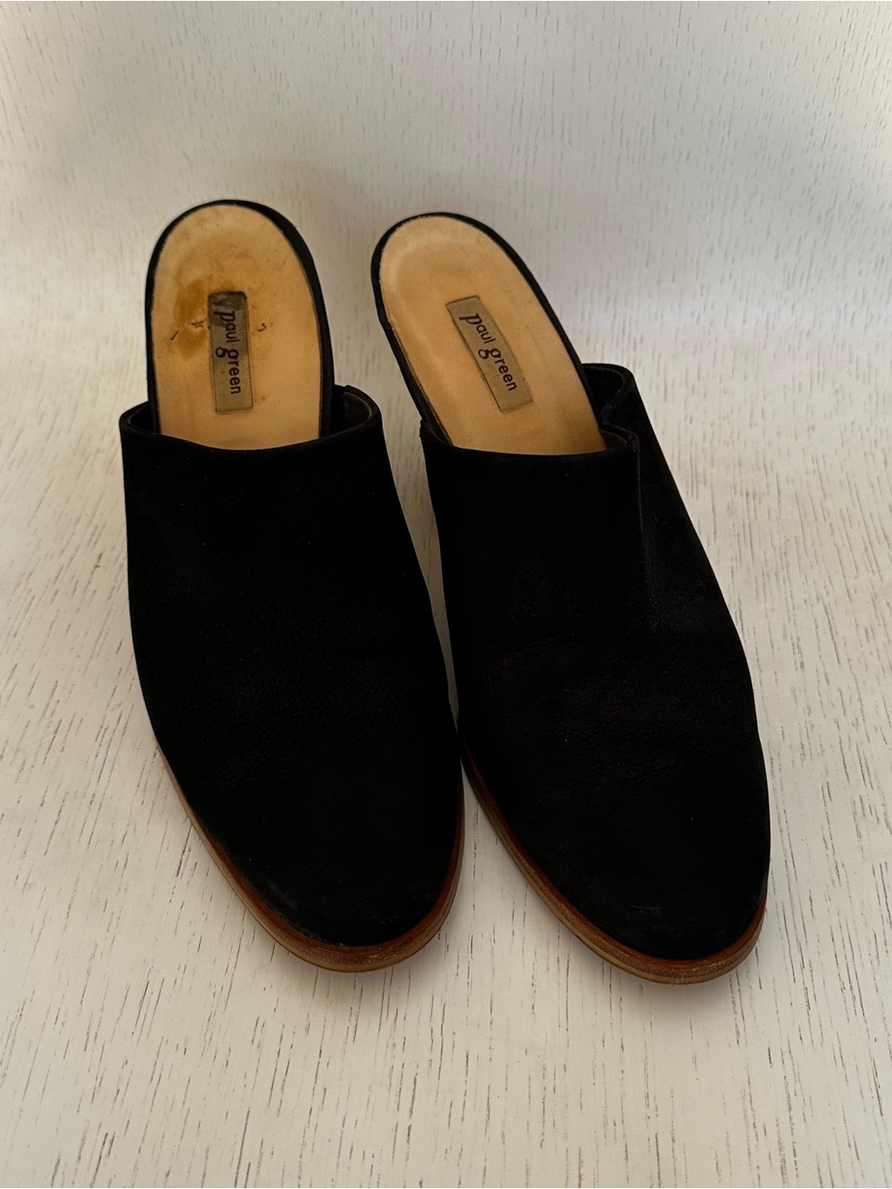 Paul Green Vonda nubuck stacked heel mule UK 4 US 6.5